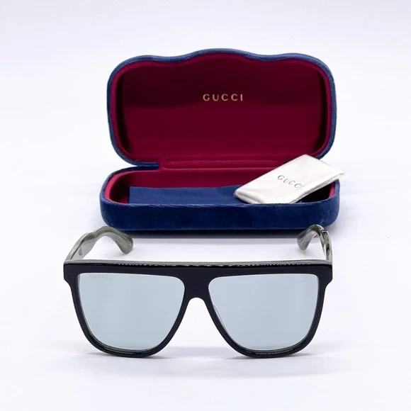 NEW GUCCI GG0582S 004 UNISEX SHIELD SUNGLASSES GUCCI GG0582S - Picture 2 of 14